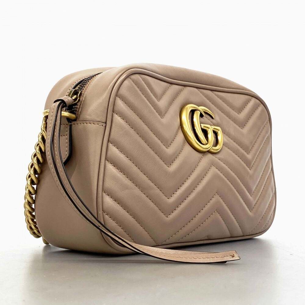 GUCCI Cream Leather GG Marmont Shoulder Bag - Picture 2 of 13